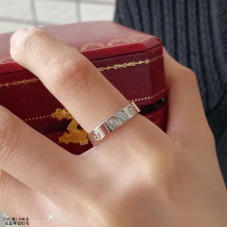 Cartier Love Silver Flat Band Screw Motif Ring