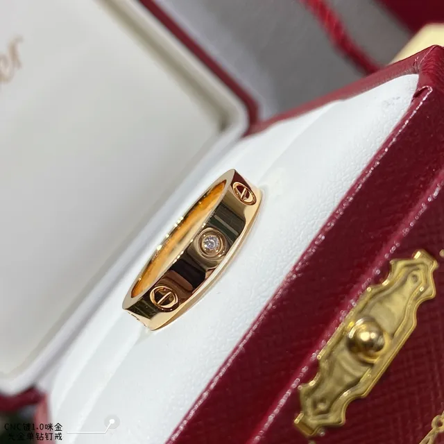 Cartier Love Anel de prata com faixa plana e motivo de parafuso 3