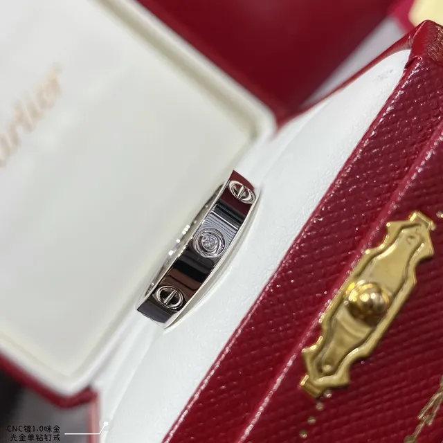 Cartier Love Anel de prata com faixa plana e motivo de parafuso 6