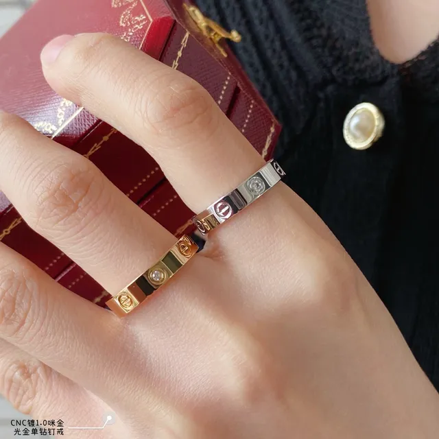 Cartier Love Anel de prata com faixa plana e motivo de parafuso 8