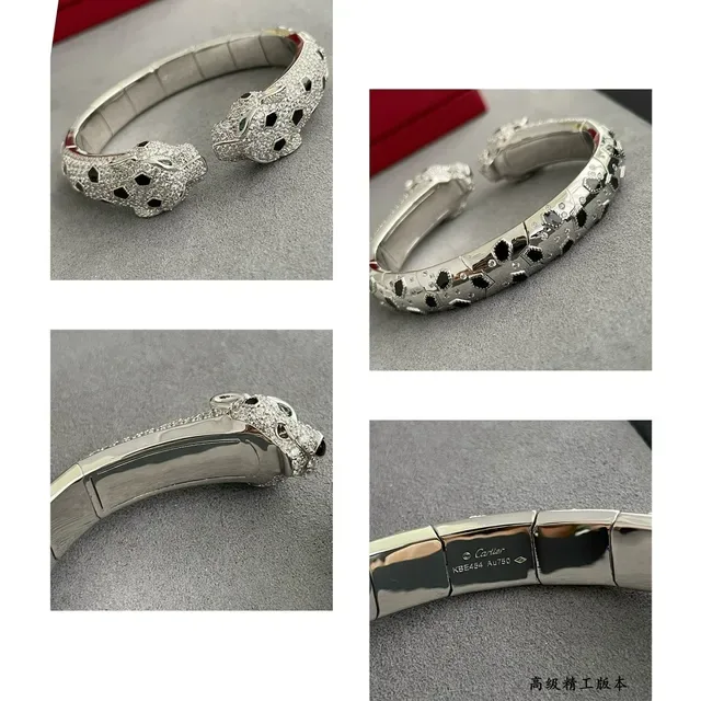 Cartier Panthère Diamond Panther Head Cuff Bracelets 2