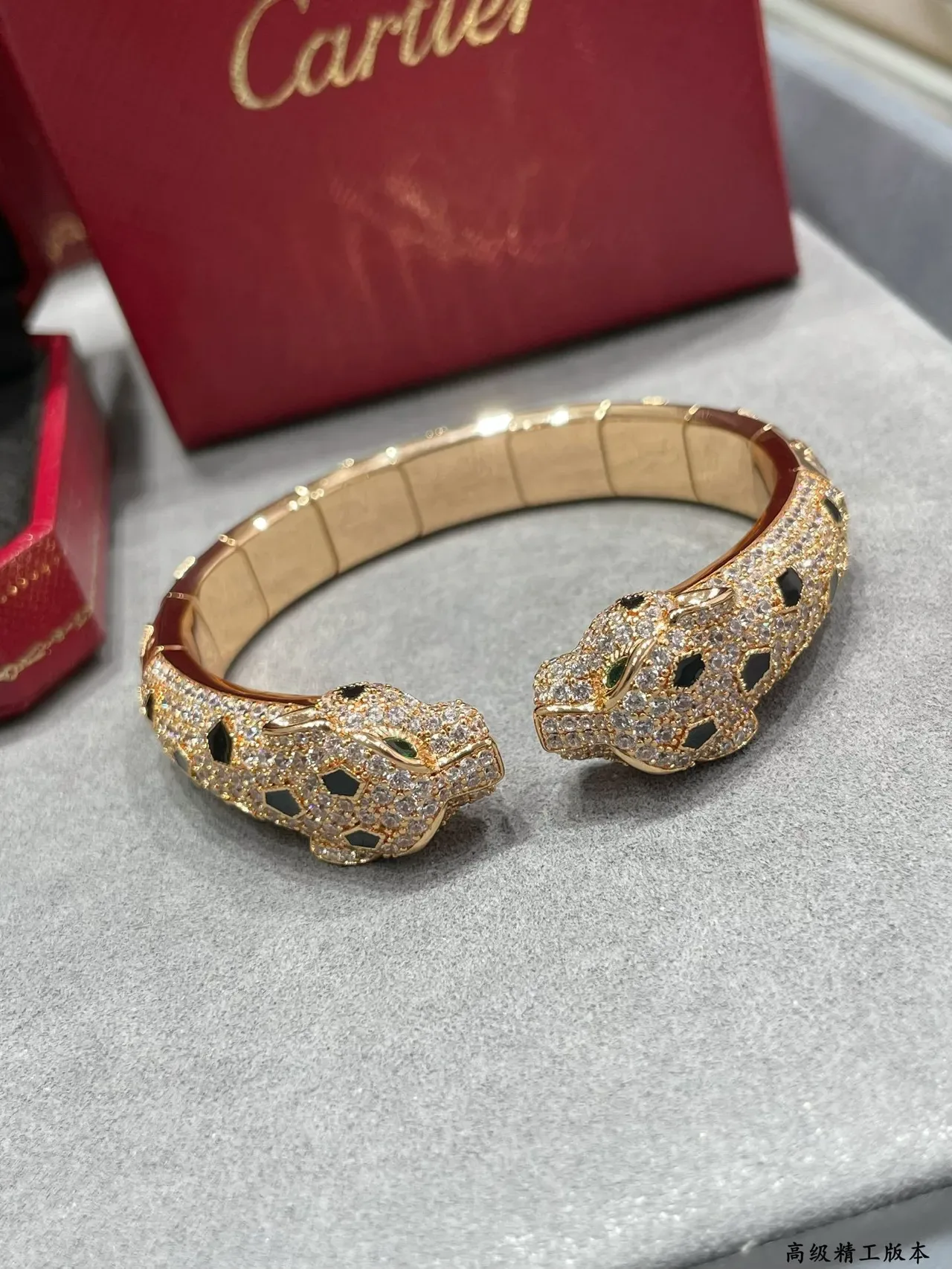 Cartier Panthère Diamond Panther Head Cuff Bracelets 4