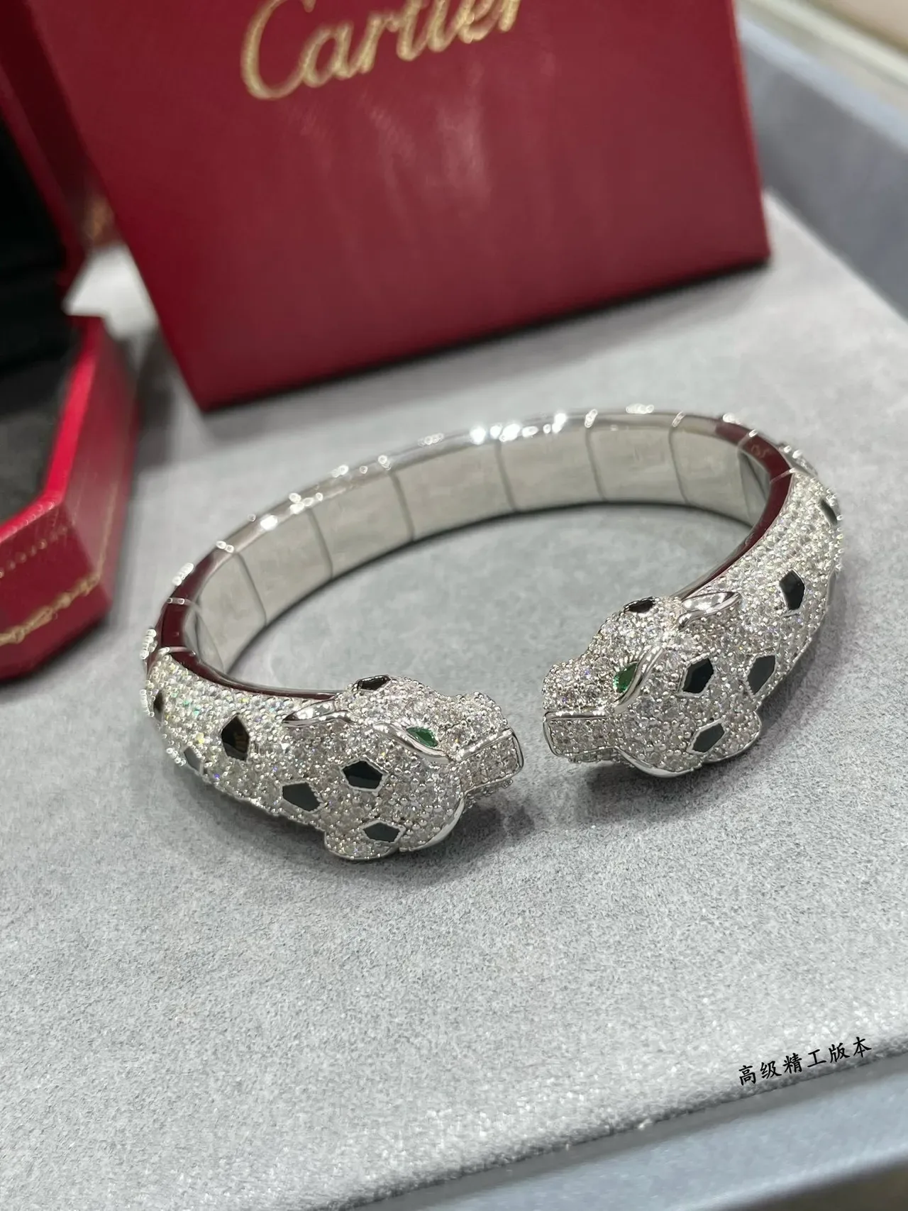 Cartier Panthère Diamond Panther Head Cuff Bracelets 5