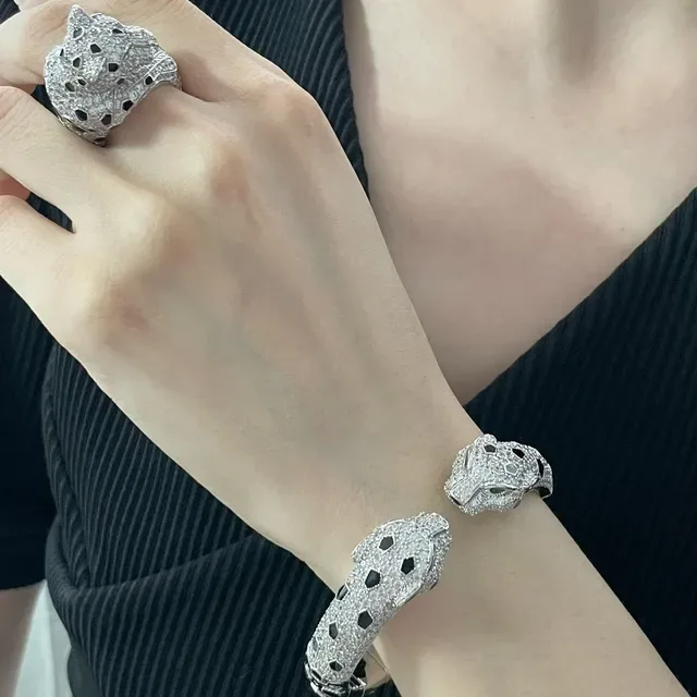 Cartier Panthère Diamond Panther Head Cuff Bracelets 8