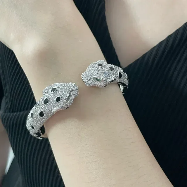 Cartier Panthère Diamond Panther Head Cuff Bracelets 9