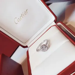 Cartier Silver White Halo Setting Pavé Band Ring