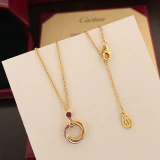 Cartier Trinity Collar de Rubí de Oro de Tres Tonos