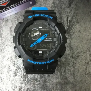 Casio G-Shock GA-100 Black and Blue Sports Watch