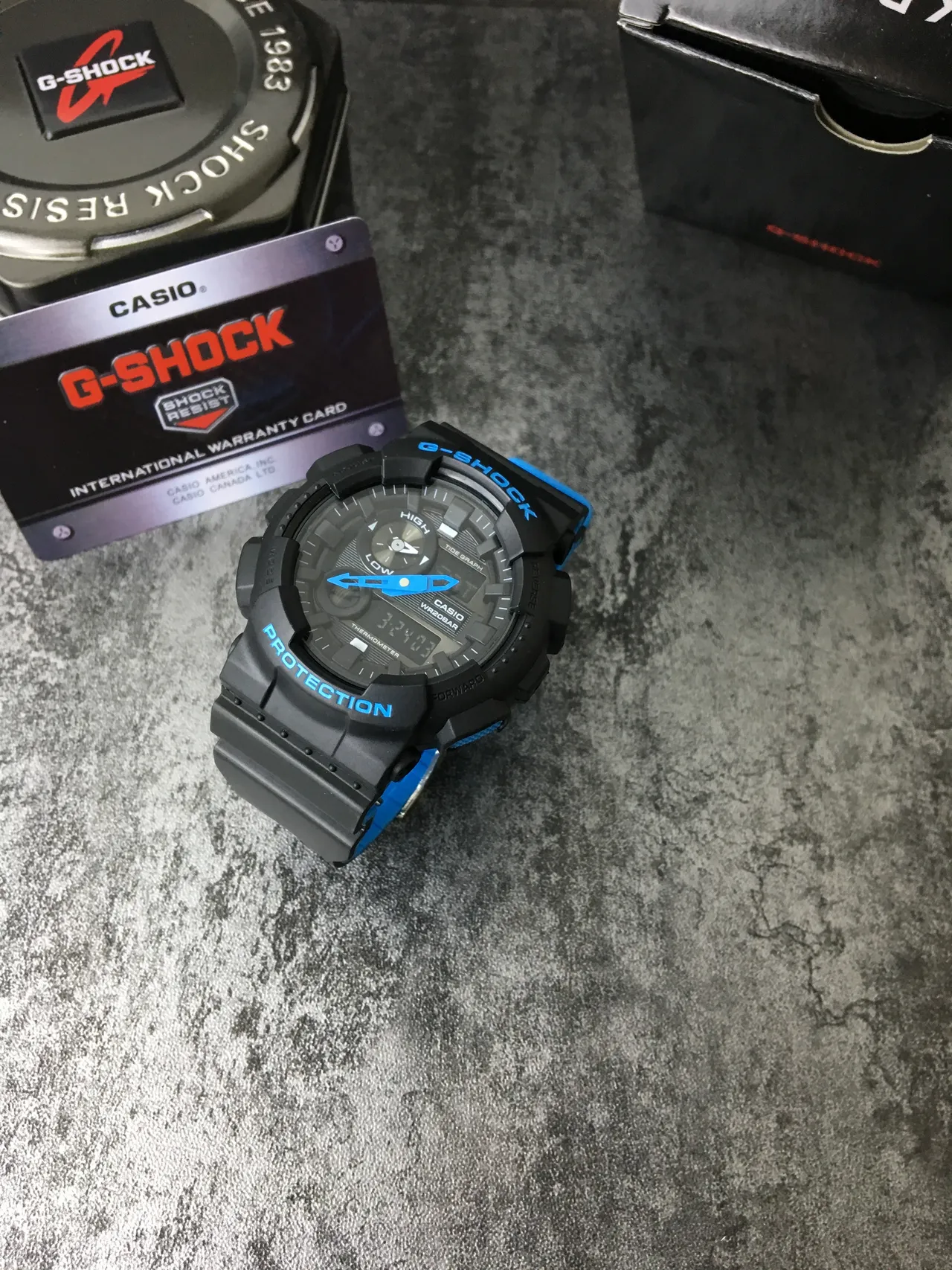 Casio G-Shock GA-100 Black and Blue Sports Watch 2