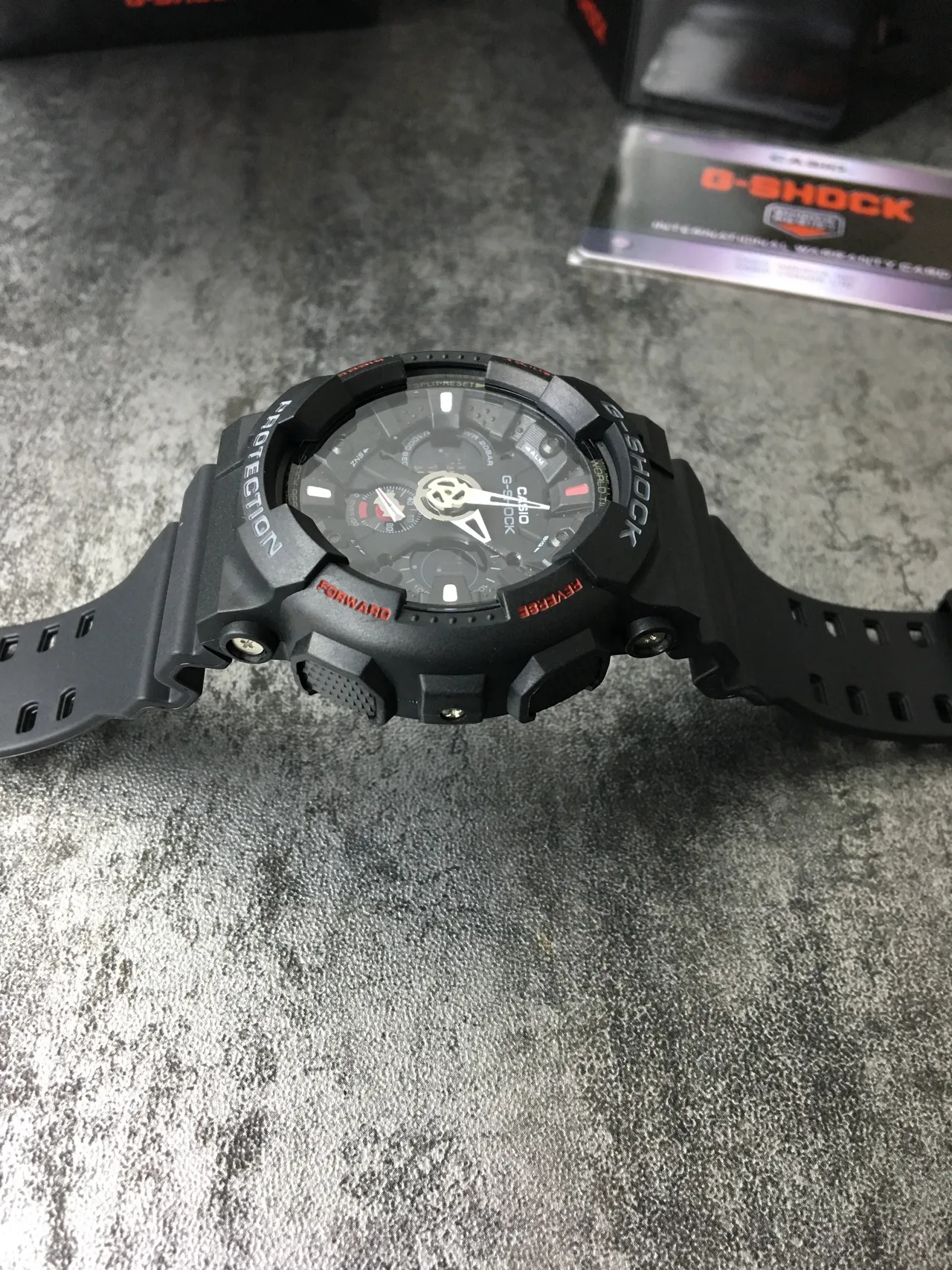 Casio G-Shock GA-100 Black Red Rugged Resin Construction Analog-Digital Hybrid Dial Watch 4