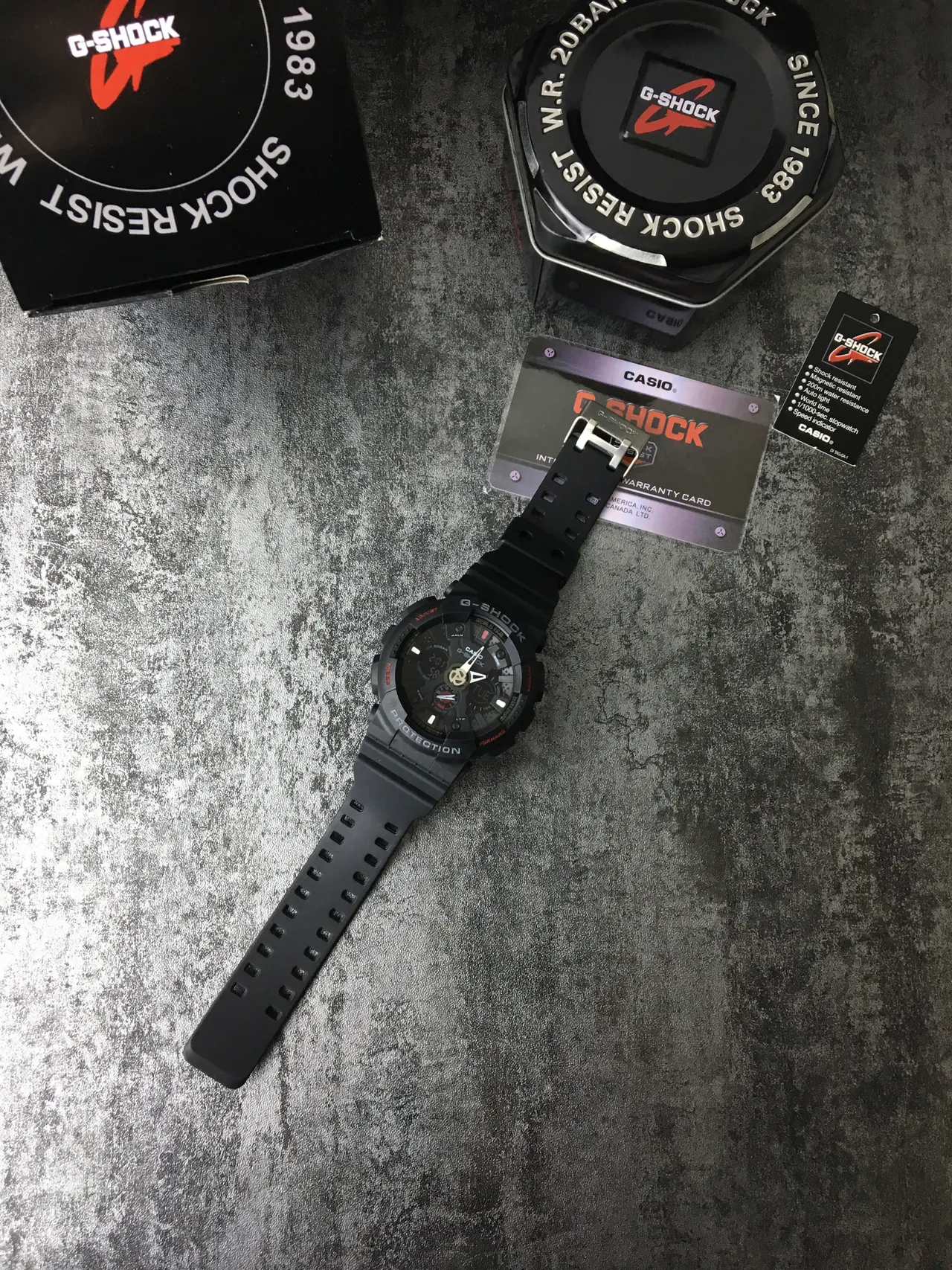 Casio G-Shock GA-100 Black Red Rugged Resin Construction Analog-Digital Hybrid Dial Watch 6
