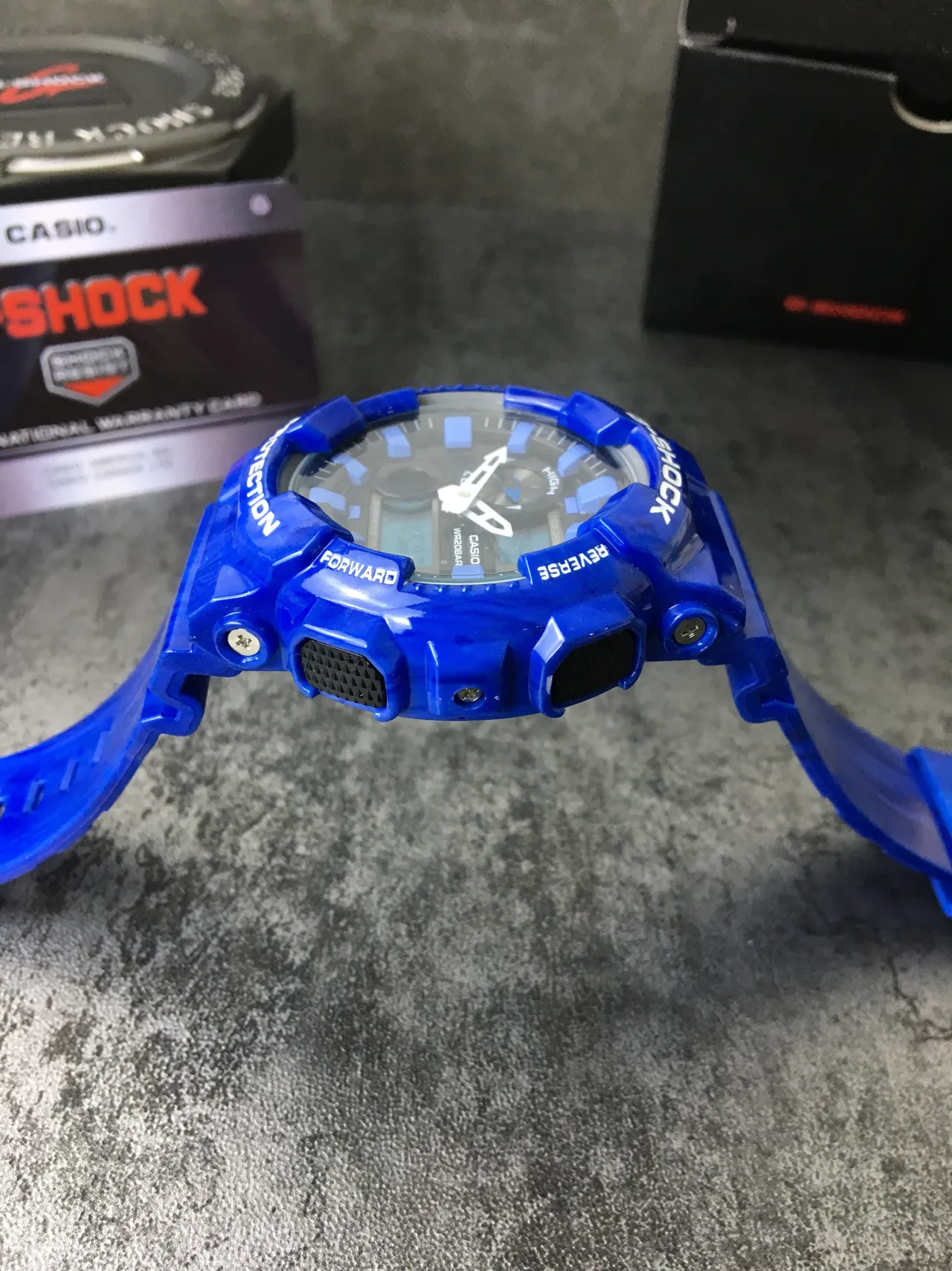 Casio G-Shock GA-100 Série Relógio Esportivo Azul Translúcido 5