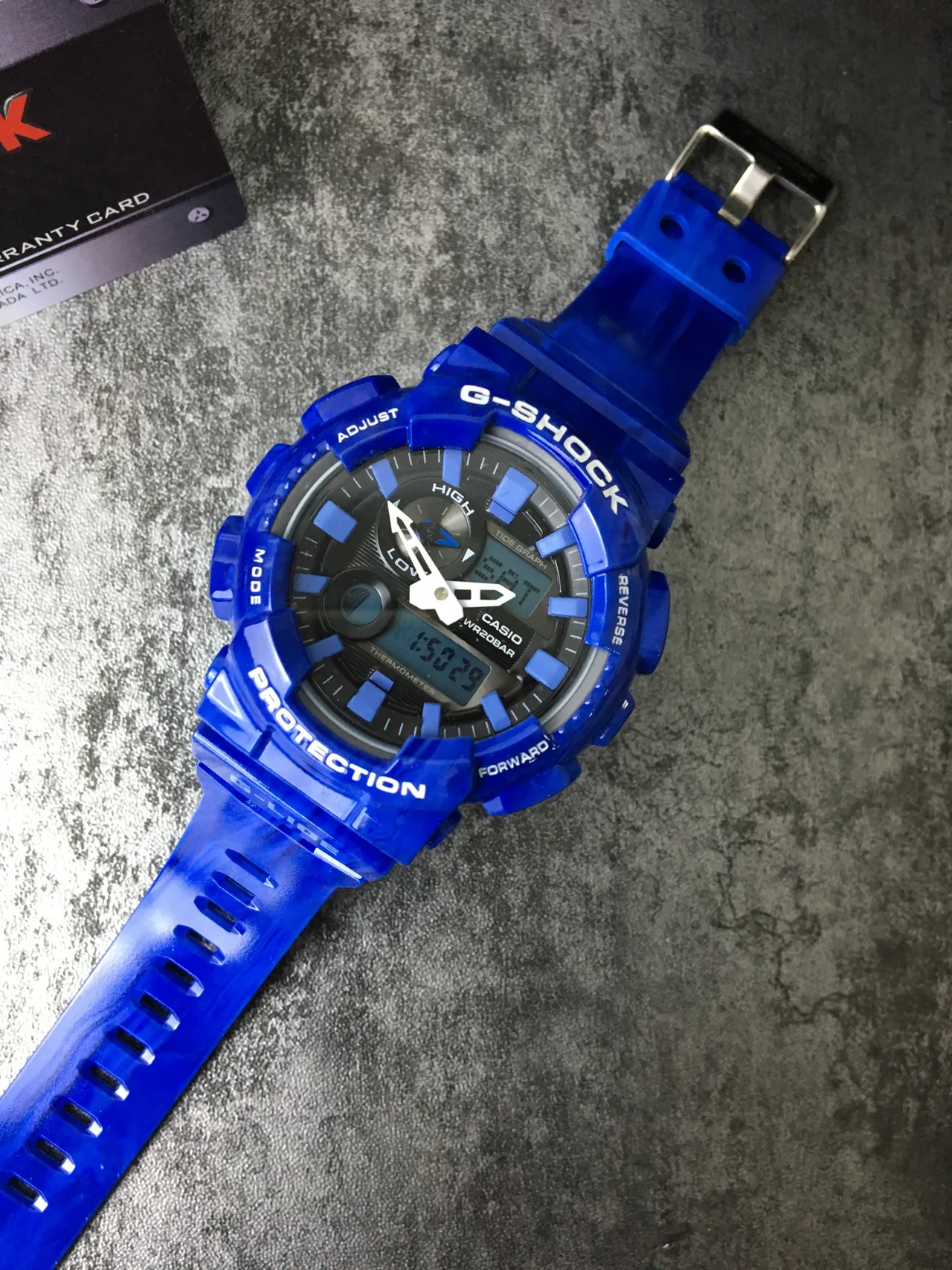 Casio G-Shock GA-100 Série Relógio Esportivo Azul Translúcido 6