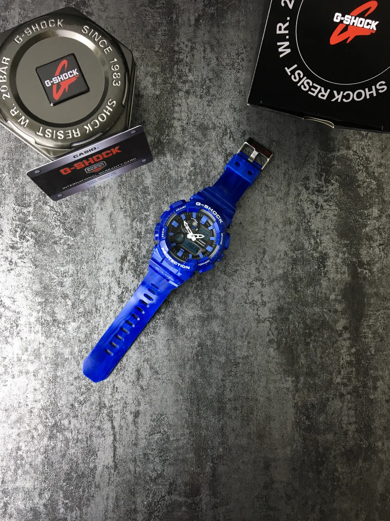Casio G-Shock GA-100 Série Relógio Esportivo Azul Translúcido 7