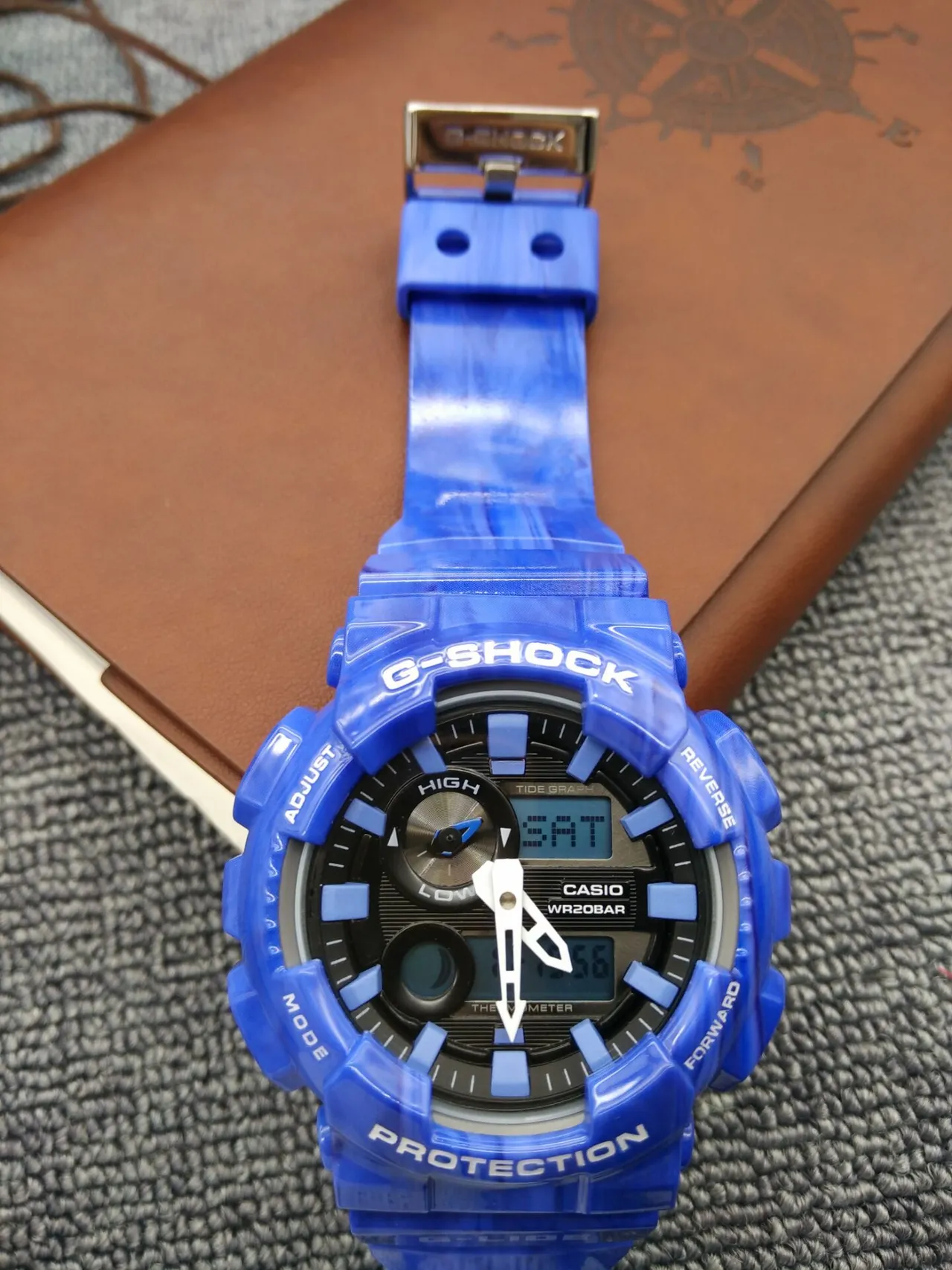 Casio G-Shock GA-100 Série Relógio Esportivo Azul Translúcido 13