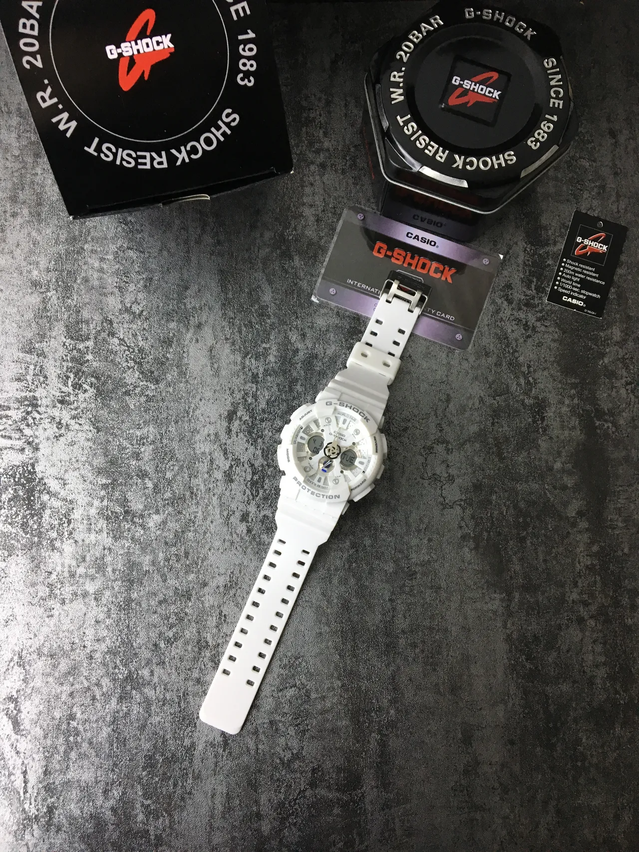 Casio G-Shock GA-100 白色 粗犷 模拟数字 运动手表 6