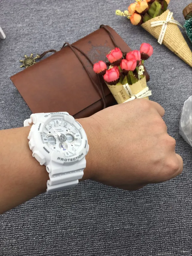 Casio G-Shock GA-100 白色 粗犷 模拟数字 运动手表 11