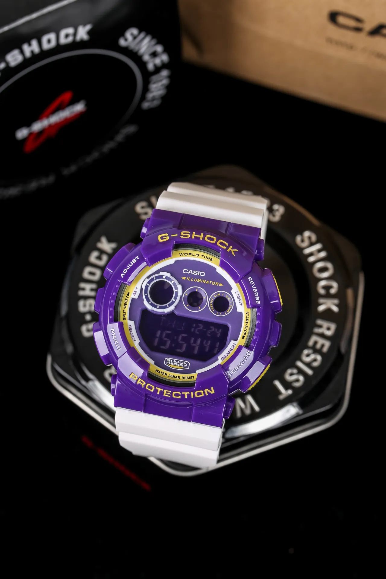 Casio G-SHOCK Purple and White Resin Sports Watch 4