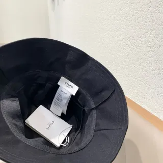 Celine Black Woven Cotton Bucket Hat