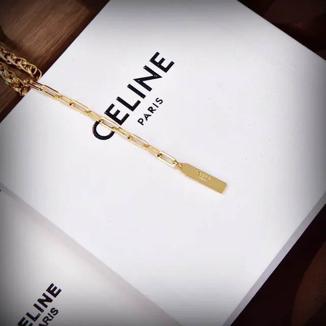 Celine Collier chaîne motif cristal doré 2