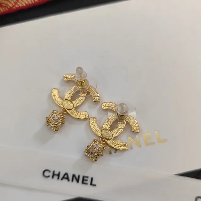 Chanel Bijoux Fantaisie Chaîne CC Cristal Boucles d'oreilles pendantes 6