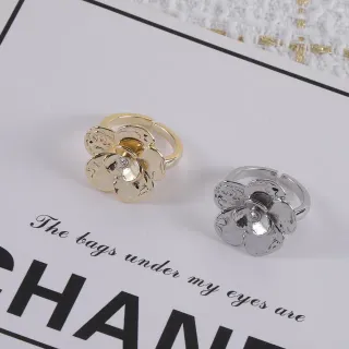 Chanel Camellia Flower Gold and Silver Tone Rings
