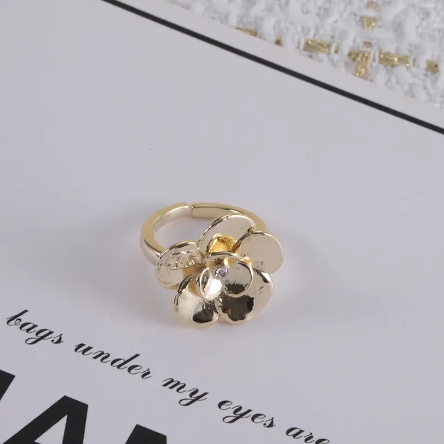 Chanel Camellia Flower Gold and Silver Tone Rings 4