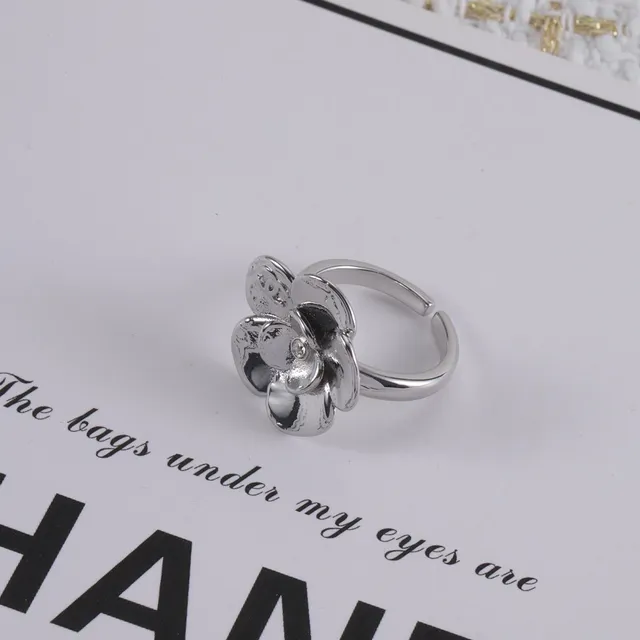 Chanel Camellia Flower Gold and Silver Tone Rings 6