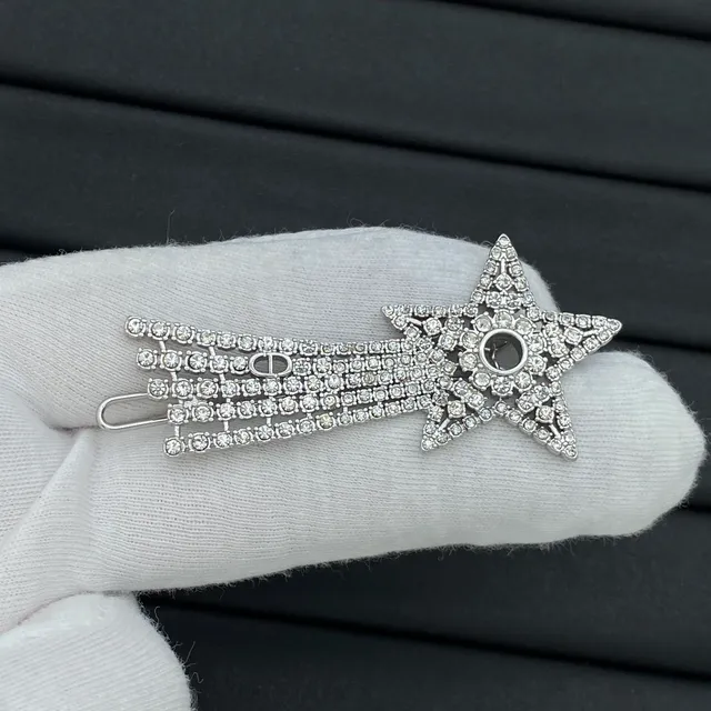 Chanel CC Bar Broche Or Métal Blanc Résine Effet Perle 5