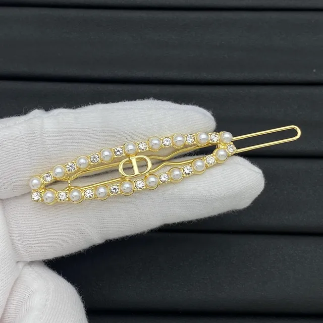 Chanel CC Bar Broche Or Métal Blanc Résine Effet Perle 19