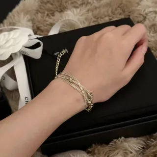 Chanel CC Twist Multi-Chain Gold-Tone Bracelet
