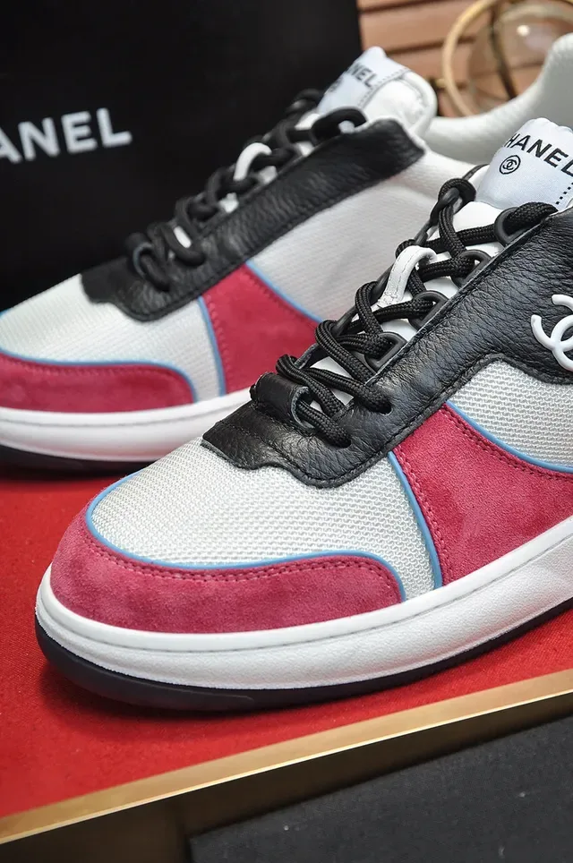 Chanel Color-Blocked Logo Low-Top Lifestyle Sneakers 2