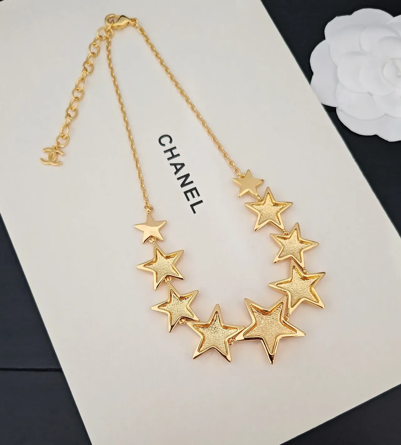 Chanel Gold-Tone Multi-Star Pendant Necklace 2