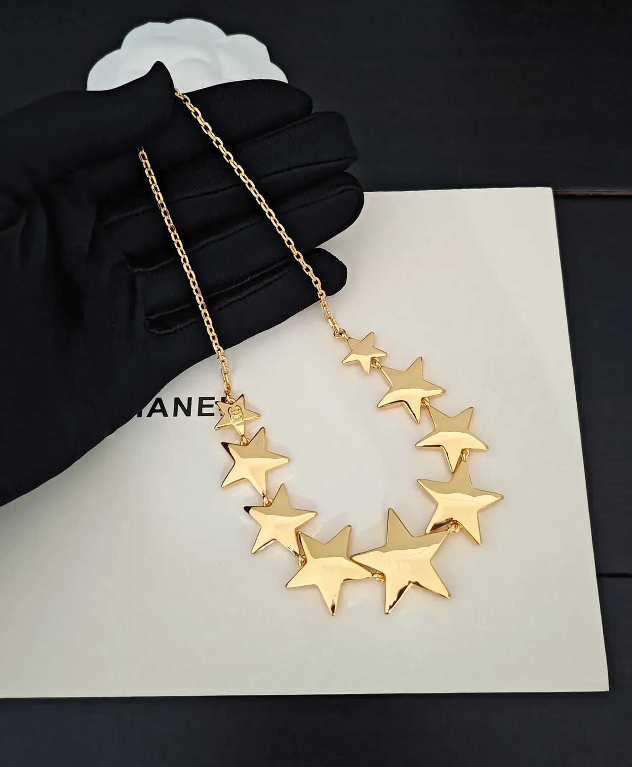 Chanel Gold-Tone Multi-Star Pendant Necklace 4