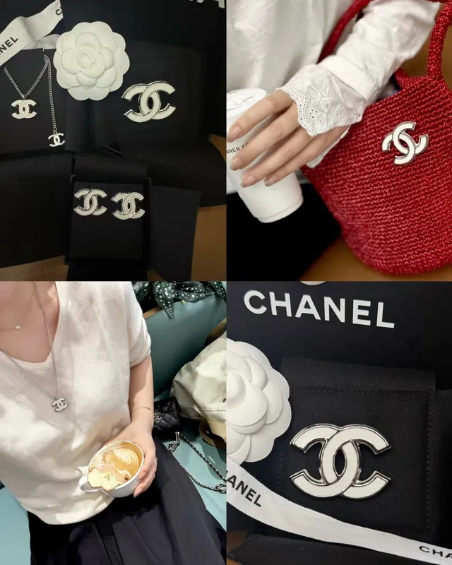 Chanel Interlocking CC White Enamel Silver-Tone Brooch 3
