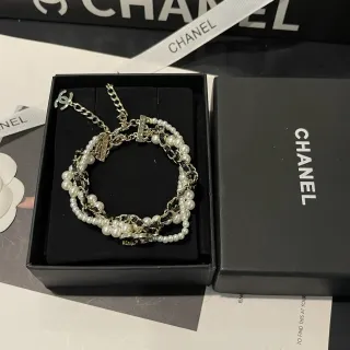 Chanel Pearl and Chain Multi-Strand Bracelet