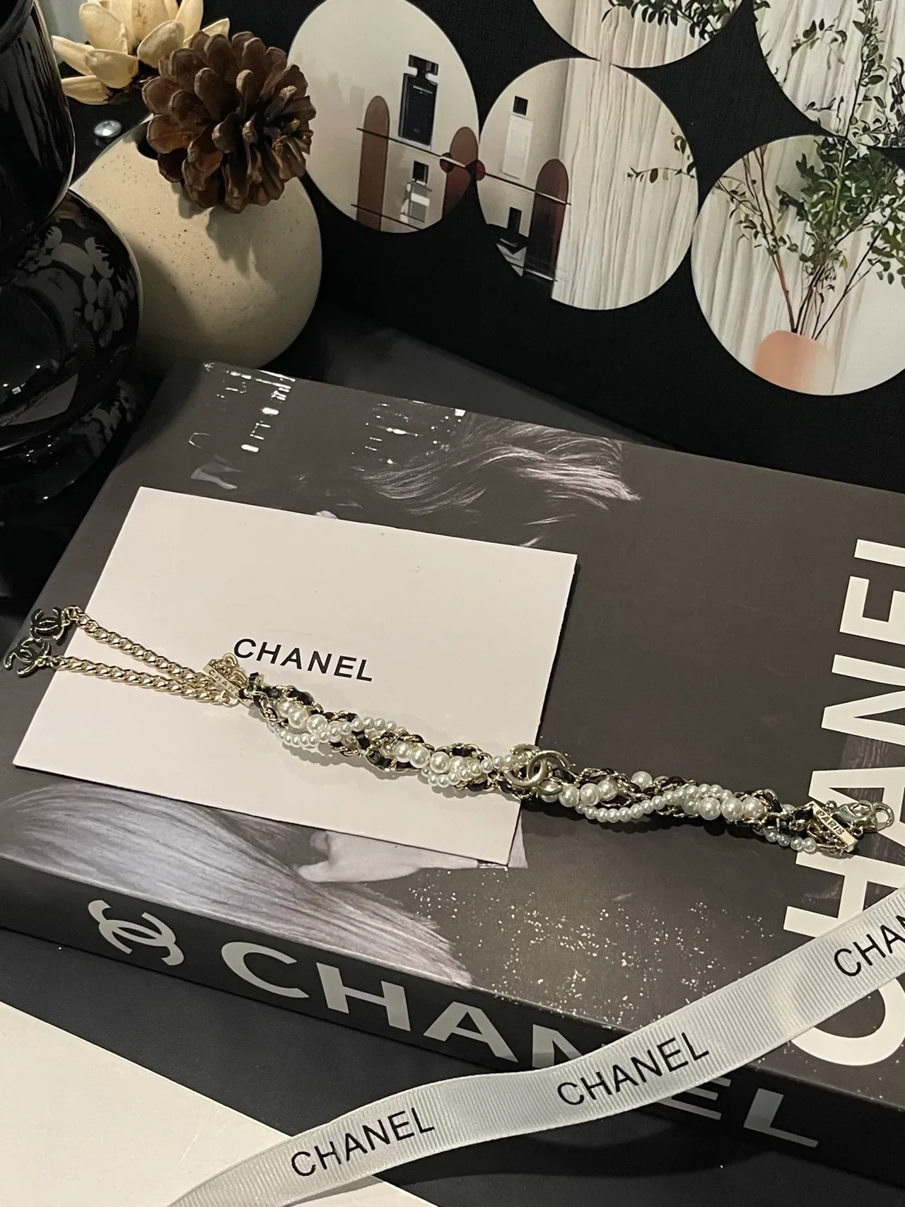 Chanel Pearl and Chain Multi-Strand Bracelet 3