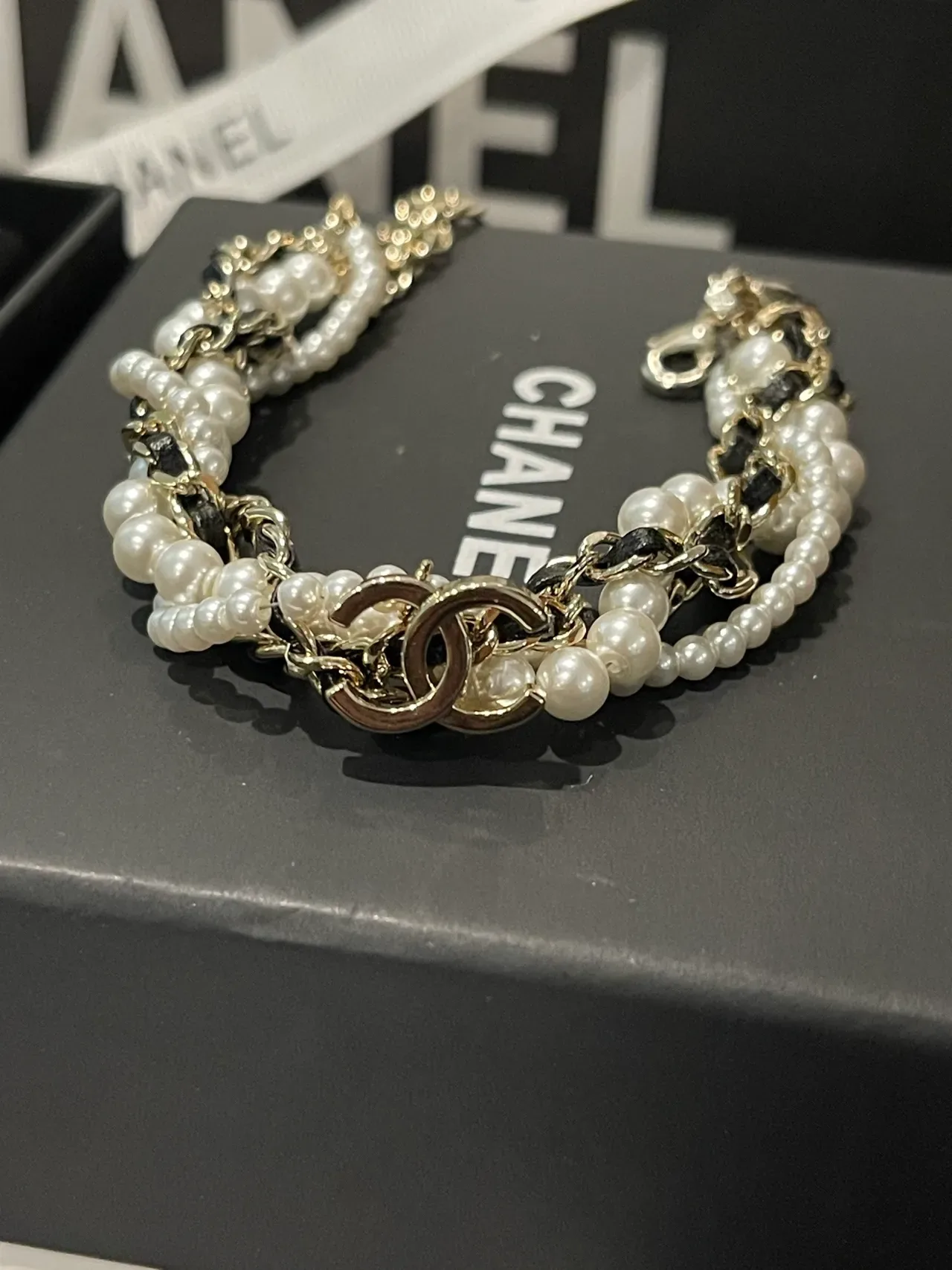 Chanel Pearl and Chain Multi-Strand Bracelet 4