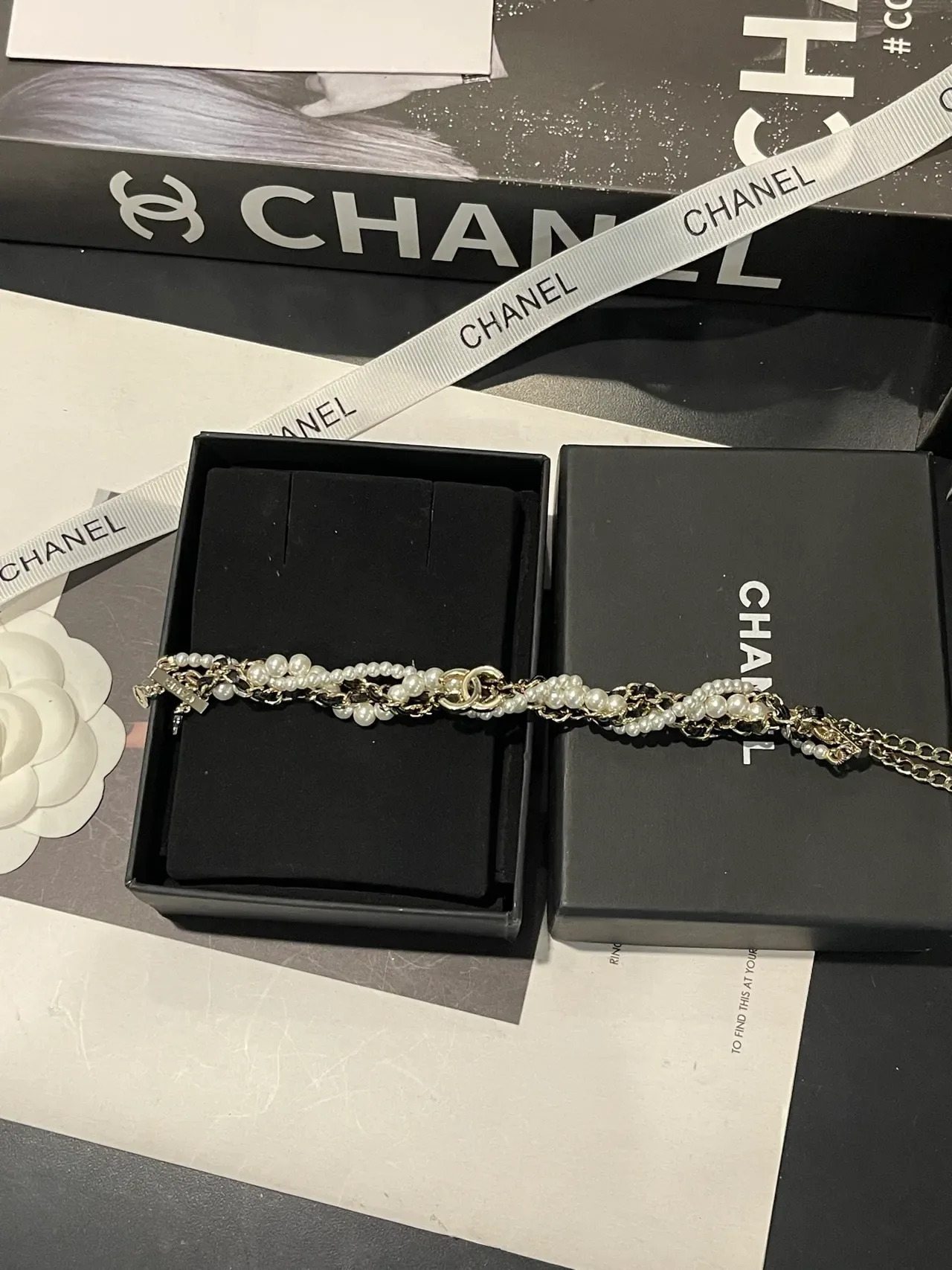 Chanel Pearl and Chain Multi-Strand Bracelet 8