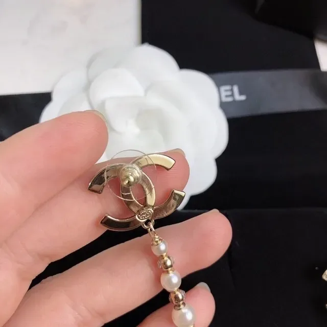 Chanel Pearl and Crystal Drop Earrings 5