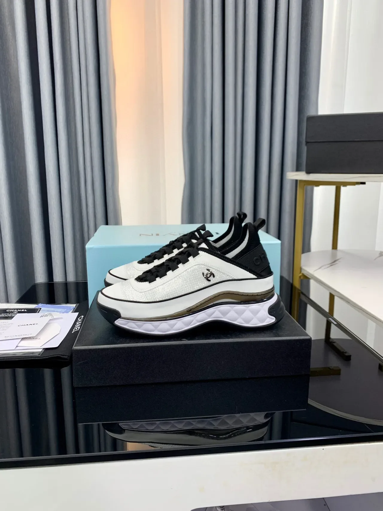 Chanel Runner White and Black Lifestyle Sneakers 2