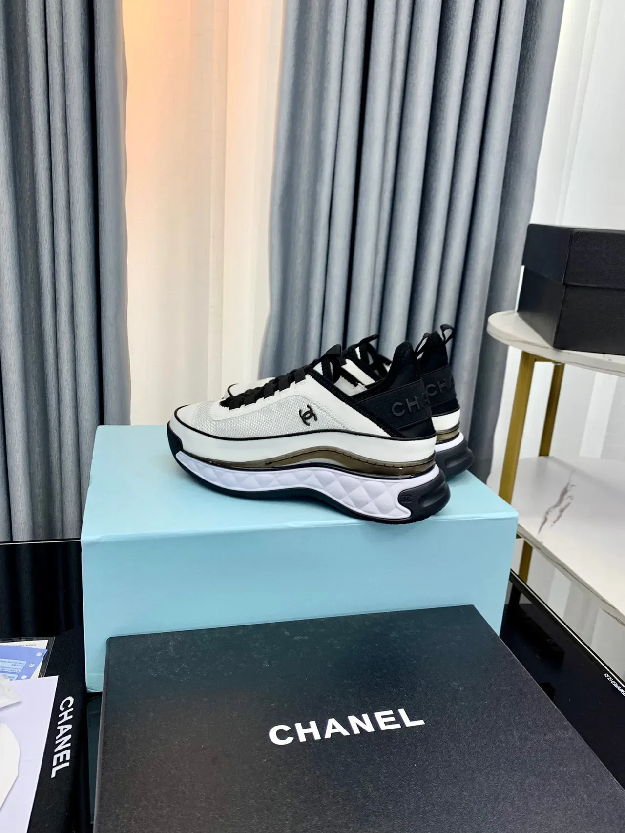 Chanel Runner White and Black Lifestyle Sneakers 3