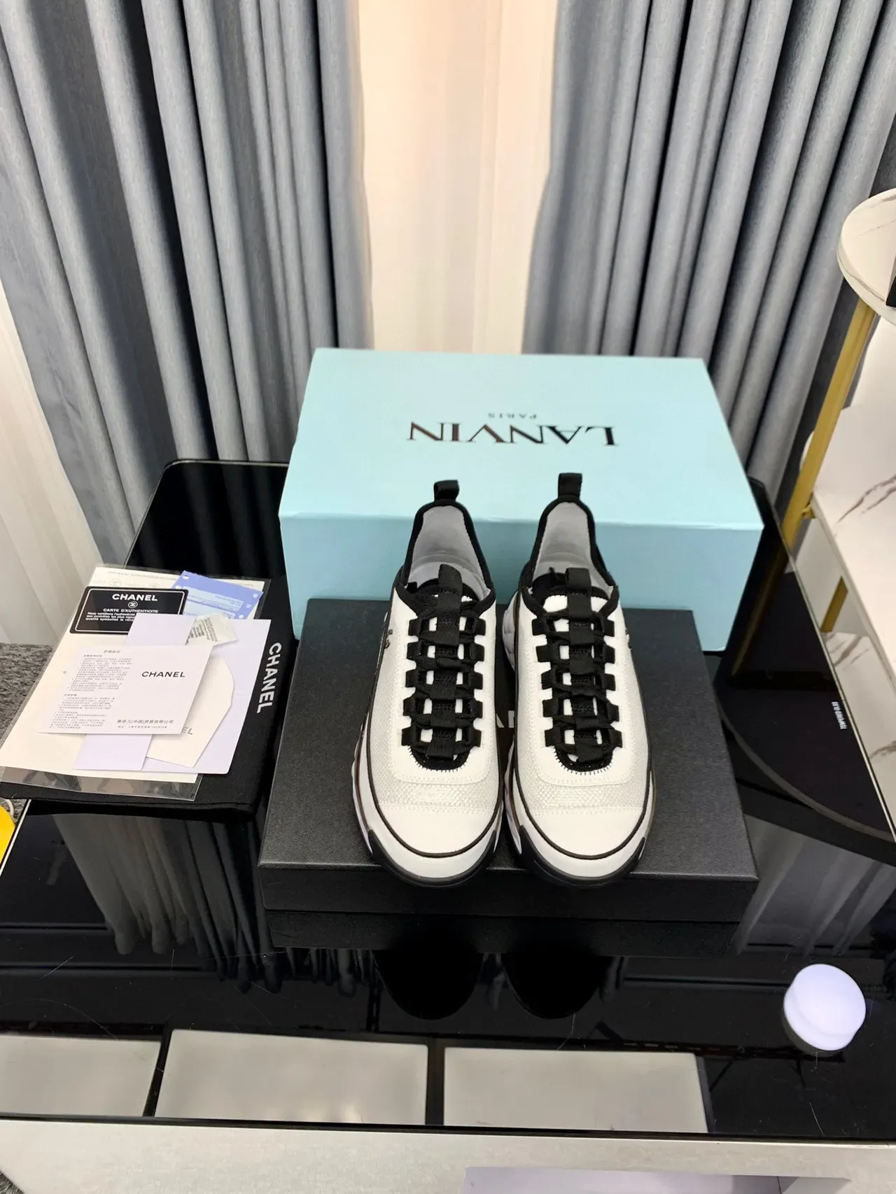 Chanel Runner White and Black Lifestyle Sneakers 4
