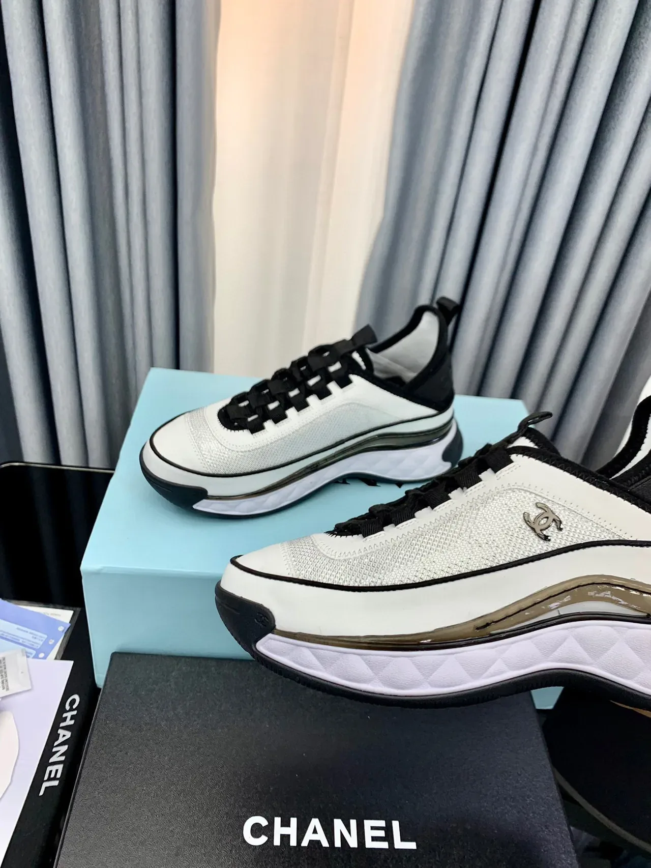 Chanel Runner White and Black Lifestyle Sneakers 5