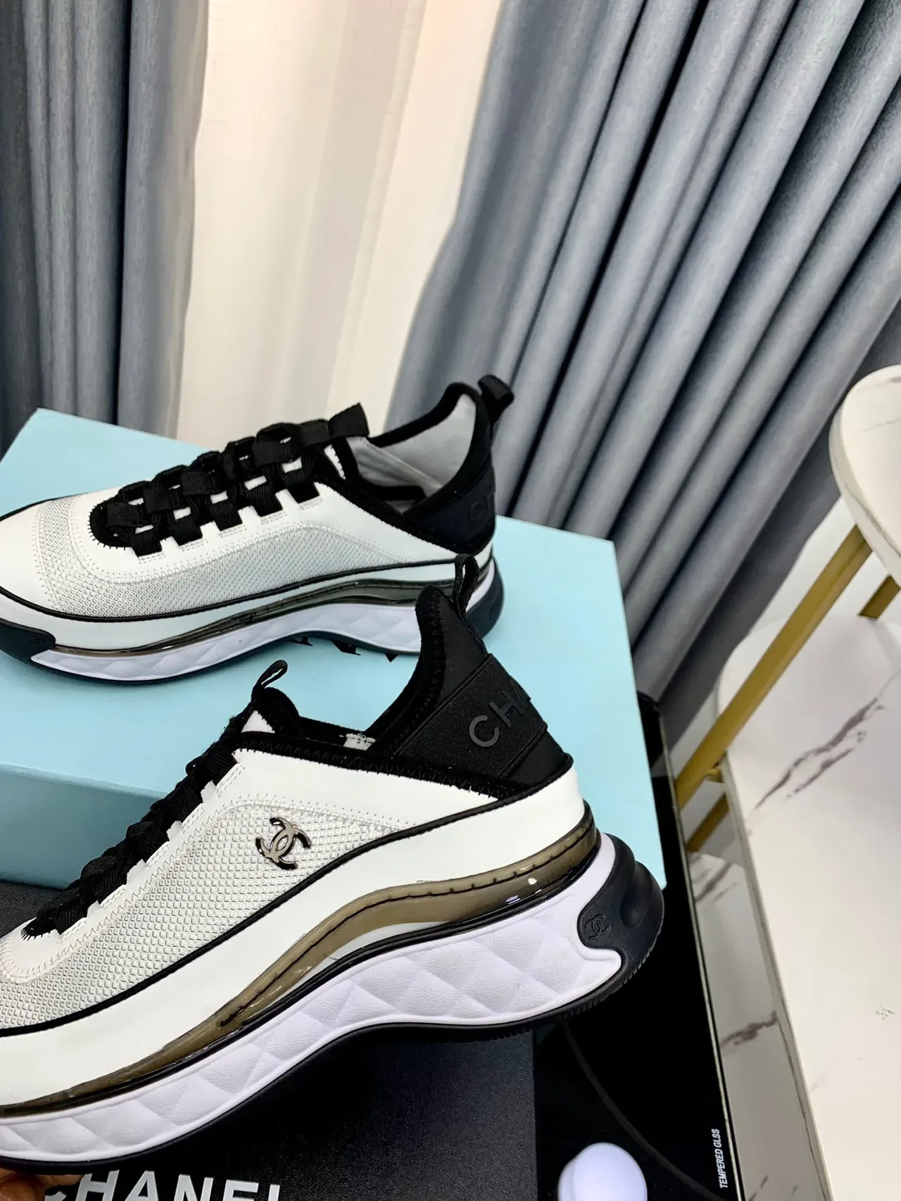 Chanel Runner White and Black Lifestyle Sneakers 6