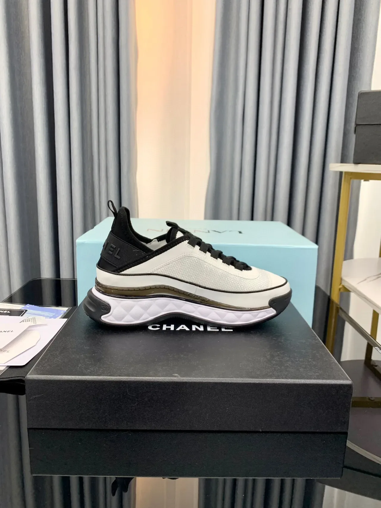 Chanel Runner White and Black Lifestyle Sneakers 8