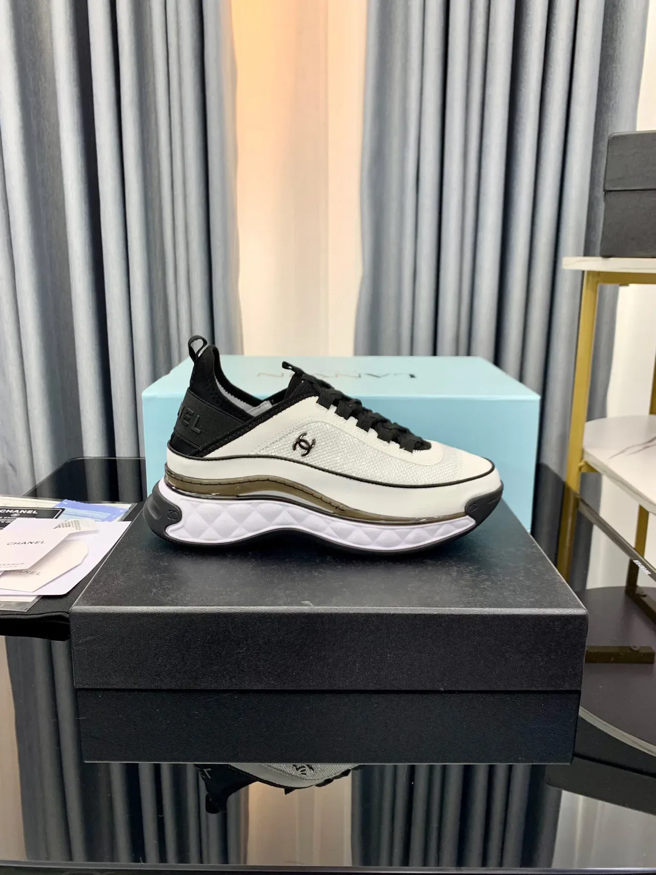 Chanel Runner White and Black Lifestyle Sneakers 9