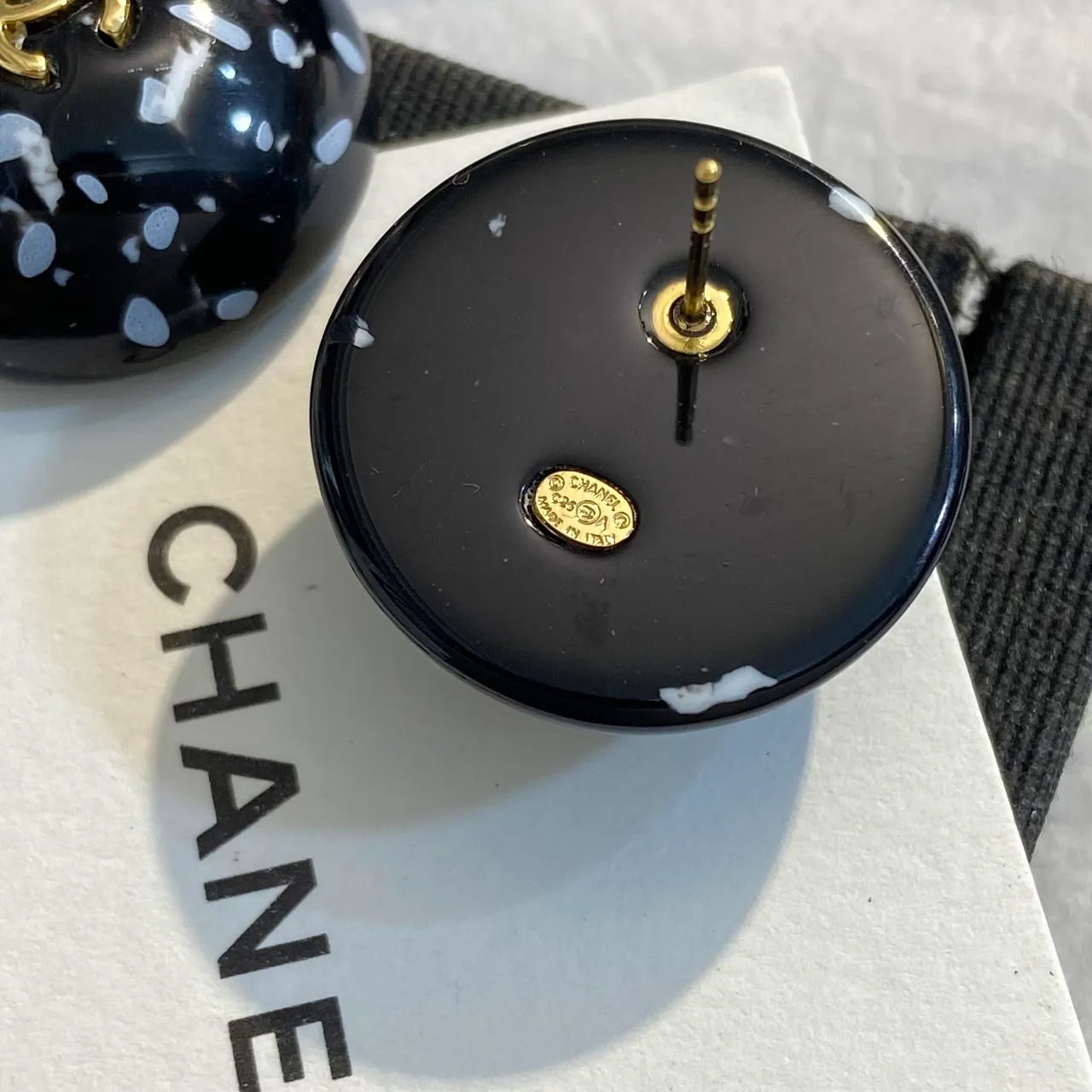 Chanel Splatter Enamel Ball Stud Earrings 2
