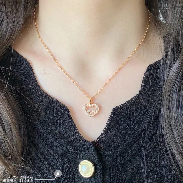 Chopard Happy Hearts Heart-Shaped Crystal Pendant Necklaces 9
