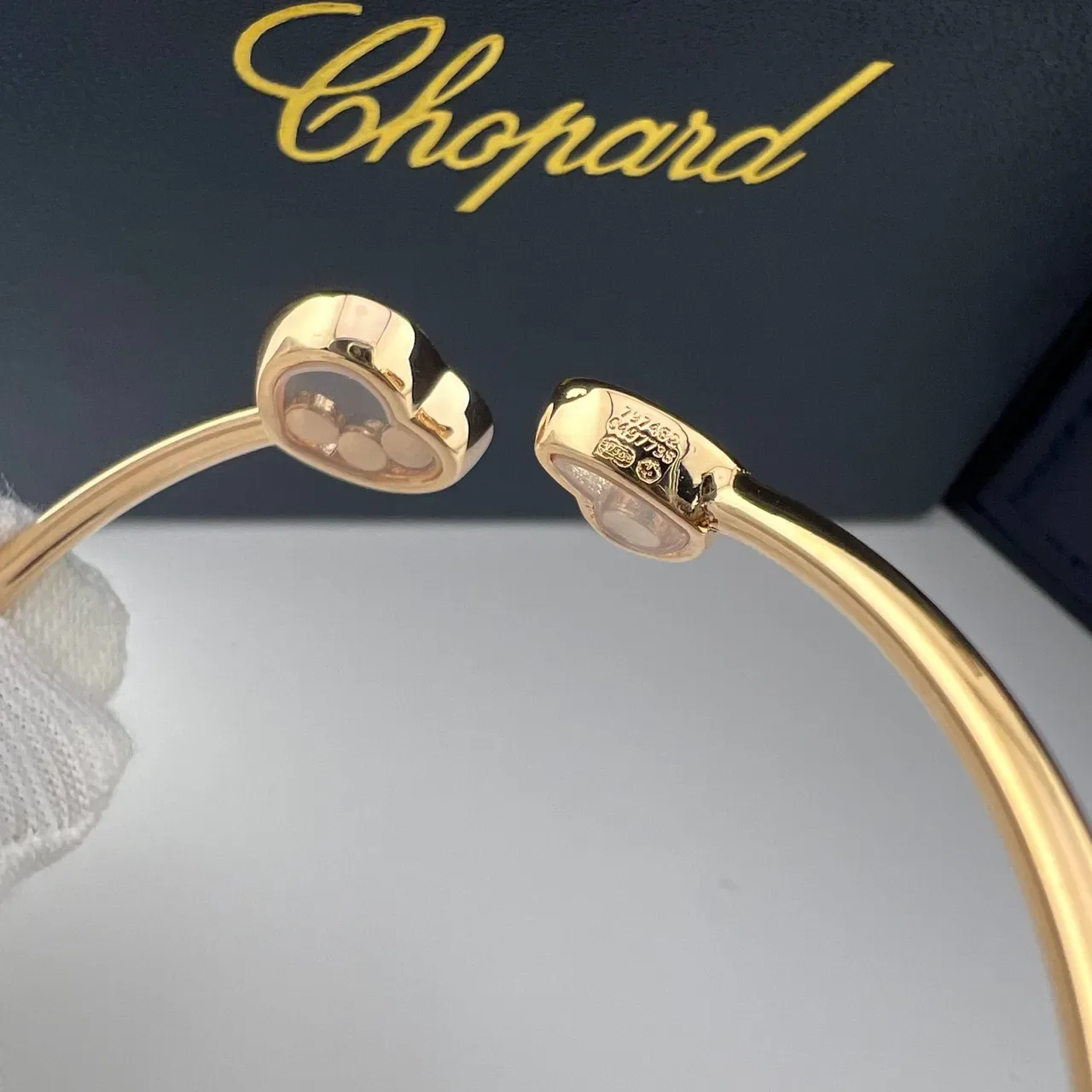 Chopard Happy Hearts Heart-Shaped Floating Diamond Bangle Bracelets 3